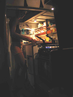 kitchen opposite of bathroom/wc